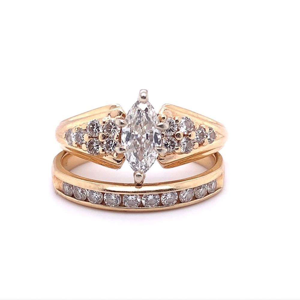 1.25ctw vintage solid 14k good genuine VERY Sparkly Diamond ring set!!!